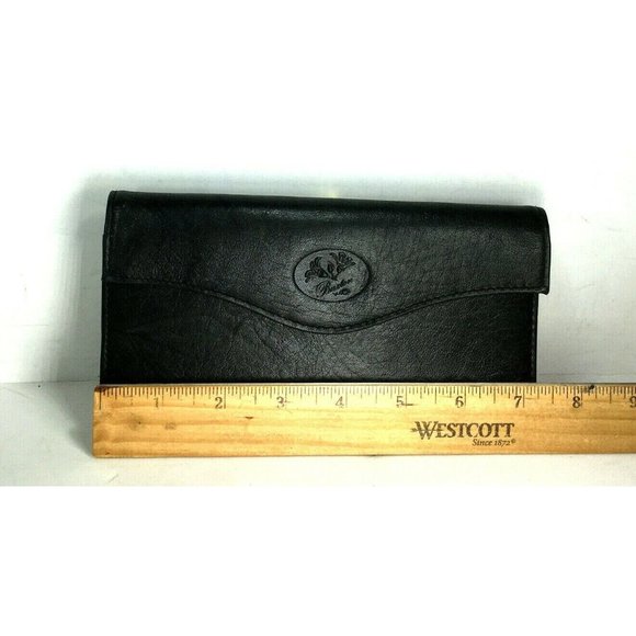 Buxton Black Leather Kisslock Purse Clutch Wallet - Picture 7 of 12